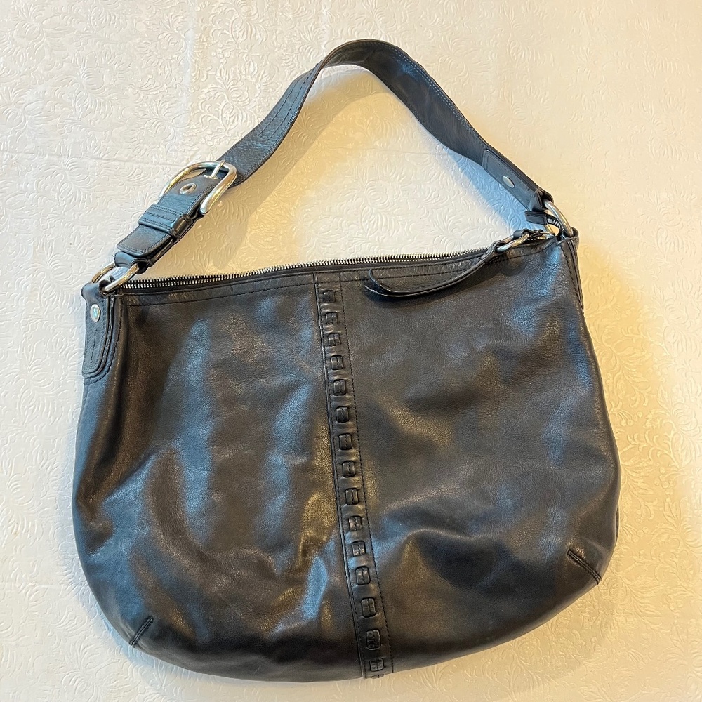 Coach Black Hobo Bag with Silver Hardware